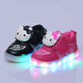 Retail 2017 new children s shoes colorful girls led lights baby anti skid cat cat Korean