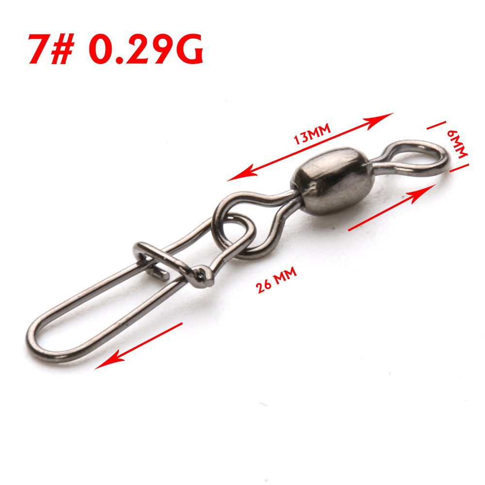 50pcs lot Free shipping High Quality Crane Fishing Swivel WITH Nice safe SNAP Fishing Accessory 7