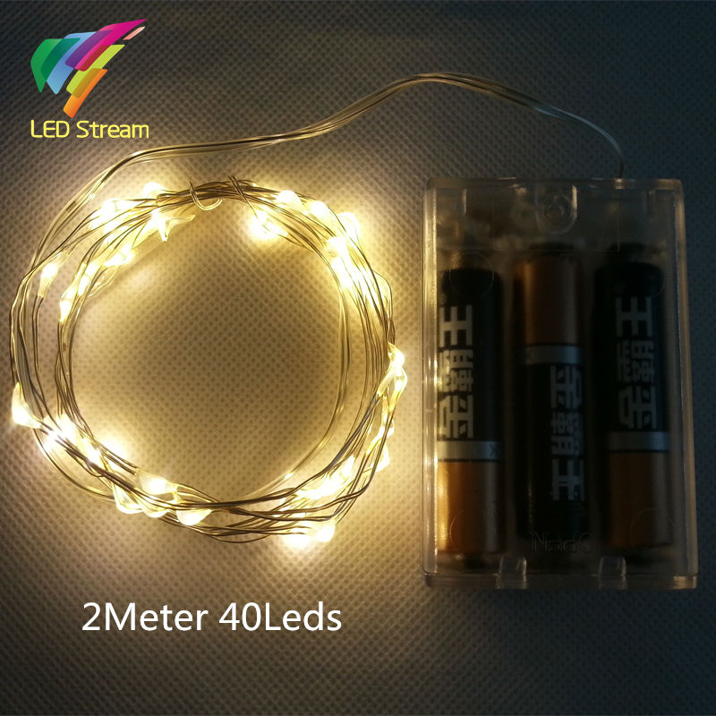 2m 40led warm white led silver color copper wire fairy 2m 40led warm white led silver color copper wire fairy
