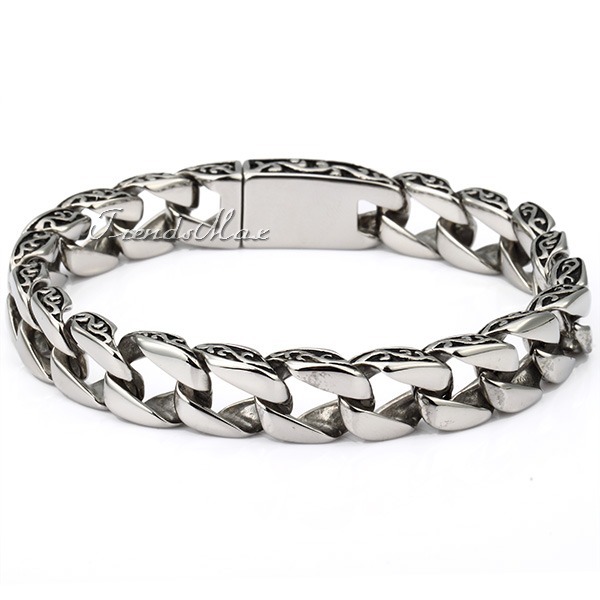 11mm 316L Stainless Steel bracelet Curb Cuban Link Chain Mens Boys fashion Wholesale Bracelet LHB30