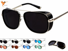 2015 New Style Iron Men Sunglasses Retro Steampunk Sunglasses Men Vintage brand Designer Oculos De Sol masculino gafas
