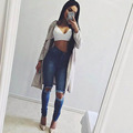 Fashion Casual Women Brand Vintage High Waist Skinny Denim Jeans Slim Ripped Pencil Jeans Hole Pants