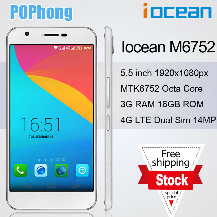 F iocean M6752 smartphone 5 5 inch Mtk6752 Octa Core 1 7GHz 3GB RAM 16GB ROM