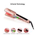 HTG Professional Hair straightener iron Flat Ion Generator Hair Straightening lcd infrared Technology HT087L Wide plates