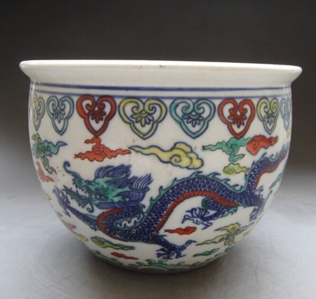 8/" Chinese Blue and white Porcelain painted Feng shui Plate w Qianlong Mark