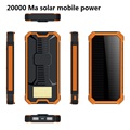 20000mAh Ultra Thin Super Slim Matal Solar Power Bank solar External Battery Pack Mobile USB Charger