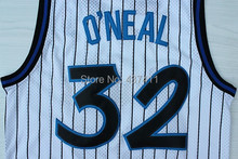 Orlando 32 Shaquille Oneal White Blue Black Strips Jerseys Rev 30 Basketball jersey Size S XXL