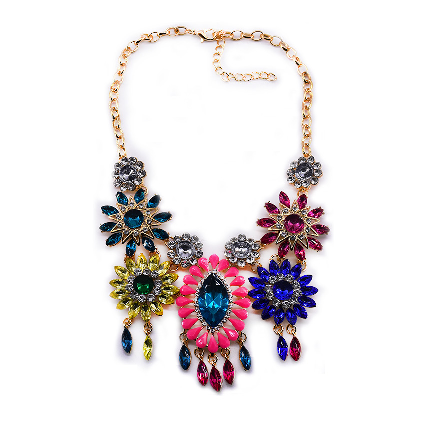 New Fashion Charm Jewelry Colorful Rhinestone Flow...
