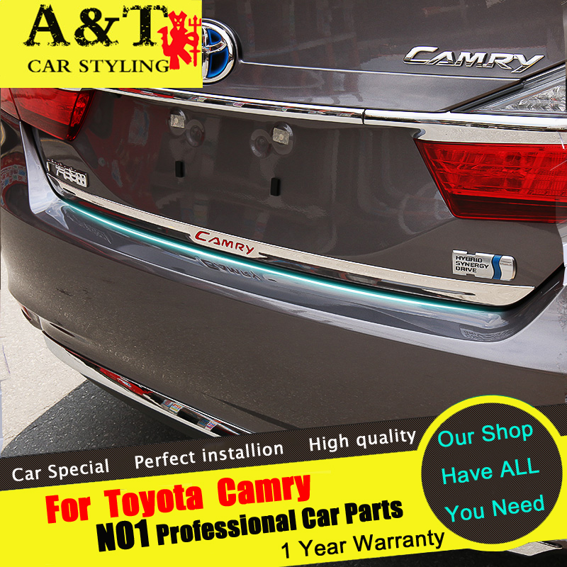 For Camry trim A&T For Toyota Camry Trunk trim car styling 2015 For Camry Rear Trunk stickers stainless steel Car Special high-q