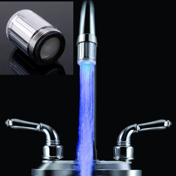 High Quality 7 Color Change Water Powered Led Light Shower Spraying Head Kitchen and Bathroom Faucet Aerators Basin Tap Spouts