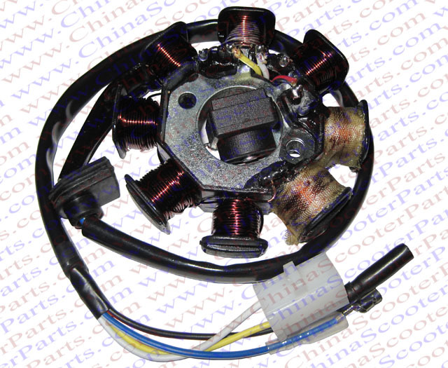 8 Coils Magneto Stator For font b GY6 b font 49cc 50cc Moped Scooter Sunl Roketa