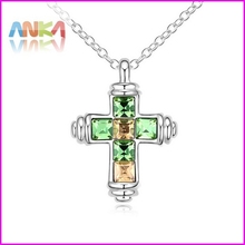 2015 Rushed Sale Trendy Women Link Chain Jewelry 18k Plated Cross Crystal Necklace Made With Swarovski