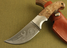 Alta calidad 440 OEM Browning rinoceronte africano cuchillo de caza hoja fija cuchillo que acampa al aire 0126 latón mango de madera