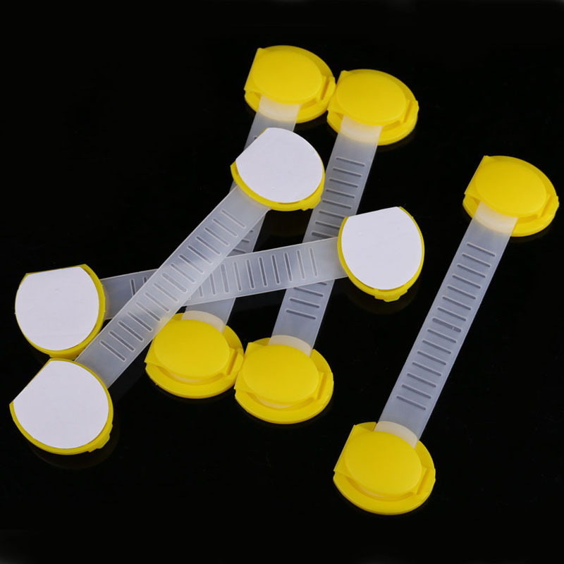 High Quality Safety Lock Baby Child Kids Drawer Cabinet Lock Long Style Safety Lock Yellow hv5n