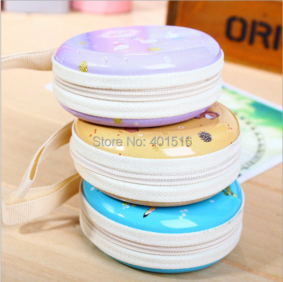 2014 New Korea Style Cute Jungle Elf Round Tin Purse Coins Purse