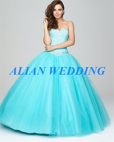 vestidos de xv años color azul aqua