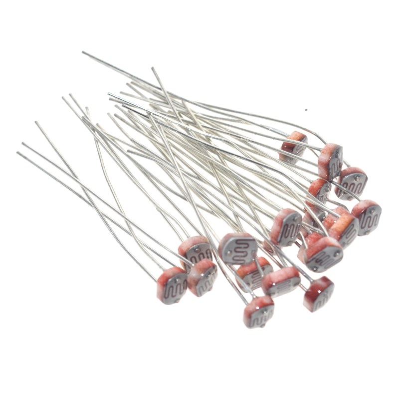 HUIMAI 100PCS x 5537 Light Dependent Resistor LDR 5MM Photoresistor wholesale and retail Photoconductive resistance for arduino