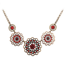 Collares Fashion 2015 Hot Sale Women Bohemia Style Enamel Beads Flowers Choker Chains Statement Necklace Ethnic