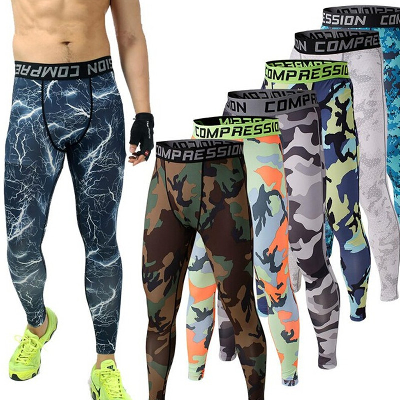 Mens Joggers 2016 GYM Compression Pants Running Tights Men Camouflage Sport Training Leggings Crossfit Trousers