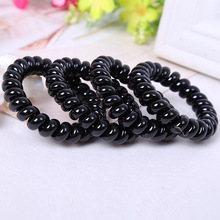 minimum order 5 2015 Hot sale black hair rope PLUS black telephone line hair ring rubber