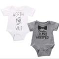 Newborn Baby Infant Toddler One Piece Girl Boy Bow Printed Jumpsuit Bodysuit Short Sleeve Clothes Free