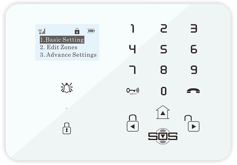 K9 GSM Alarm System LCD Setting Origin