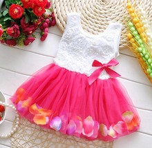 Baby Girl Dress 2015 New Summer Style Sleeveless Bow Flower Girls Dresses Child Kids Clothes Children Clothing Vestido Infantil