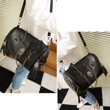 2015 New Hot Women Bags New Women Bag Skull Rivet Tassels Handbag Crossbody Shoulder Satchel Tote