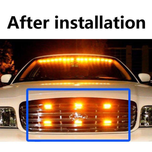 AmberWhite 18 LED 54 LED Emergency Vehicle Strobe Flash Lights (1)