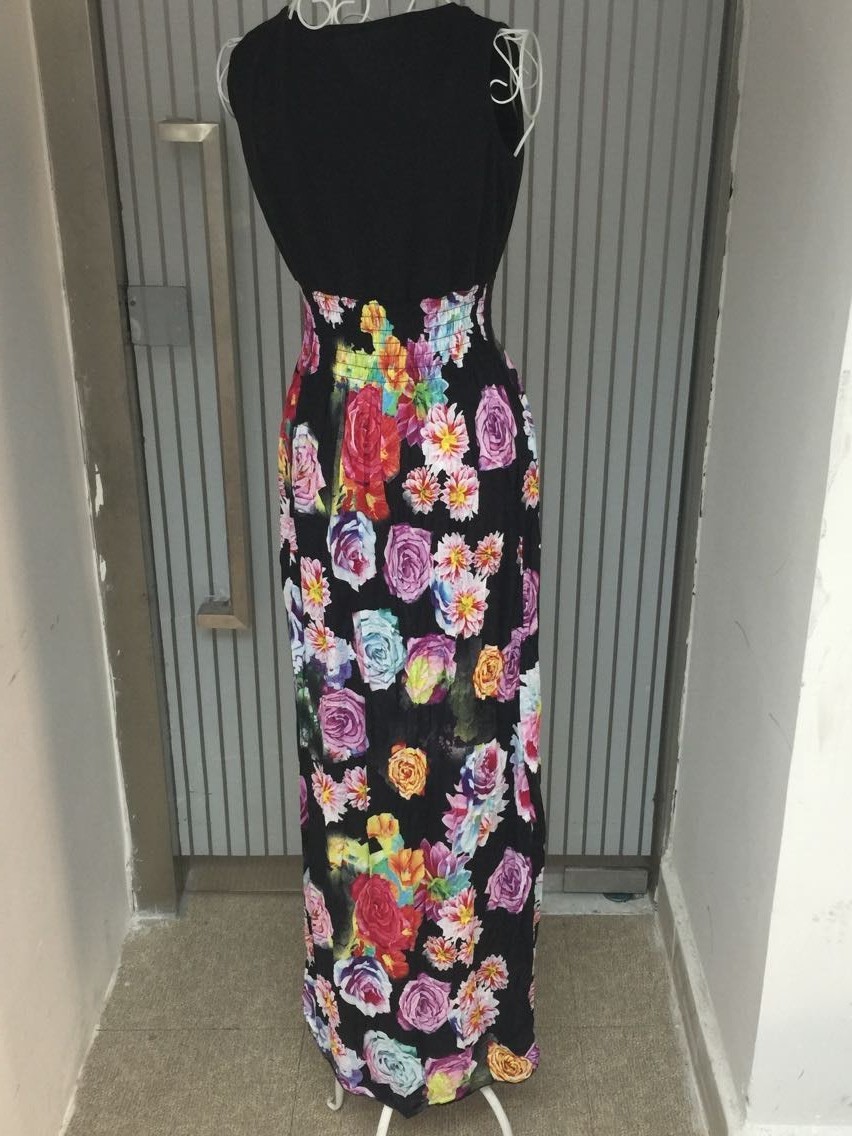 Women Maxi Dress Summer Dress 2015 Deep V-neck Sleeveless Floral Printed Dress Princess Dresses robe longue femme (9)
