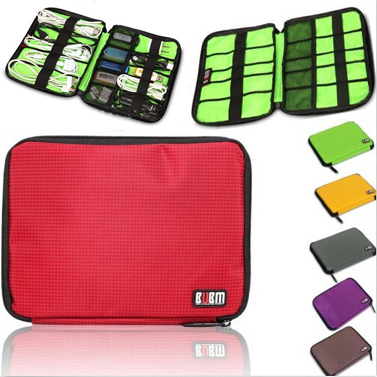 Modern Design BUBM 6 Colors Cable Organizer Bag Case Purse Can Put USB Flash Drive Hard