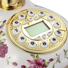 2015 Hot Retro Vintage Antique Style Floral Ceramic Home Decor Desk Telephone Phone
