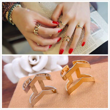 New Elegant Jewelry Environmental Simple Exquisite Rings Double Layer Arrow Geometry Ring Heart Jewelry For Women anel