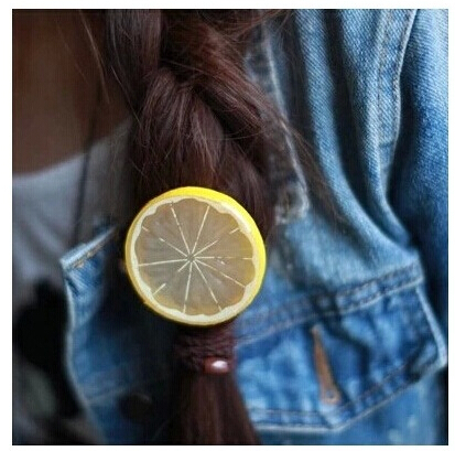 1 pc 2015 new fashion korea style lemon Orange Watermelon Egg Apple kiwi hair Clip elastic