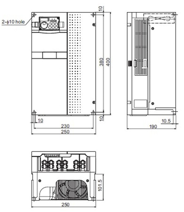 FR-A740-18.5K-CHT dimensions