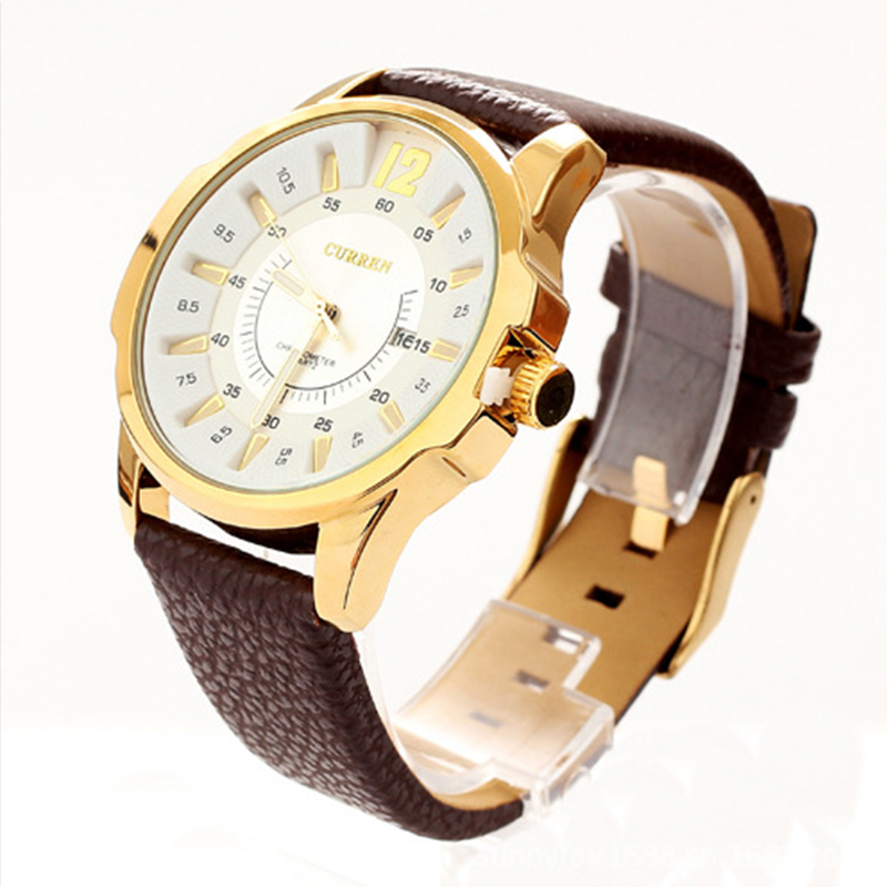 2015 Hot Sale Casual Curren 8123 Fashion Watch leather strap Men s Watches Luxury brand Sports