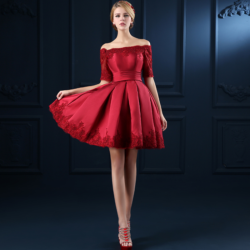 red and white party dress
