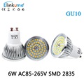 LED GU10 bulb 6W AC85 265V GU10 Spotlight with 50W Halogen Gu10 Light Bulb Replacement for