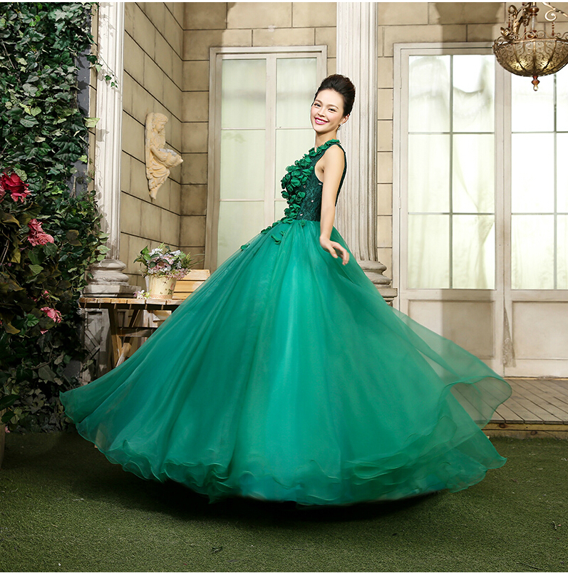 маскарад Бал платья кружево изумрудно зеленый quinceanera платья для vestid...