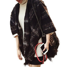 Newly Design Women’s Large Tartan Scarf Shawl Vintage Woman Plaid Woollen Cloth Plus Size Tassels Scarves Wrap Pashmina