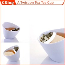 Teacup A Twist on Tea tea cup White Black tilt tea cup Free shipping