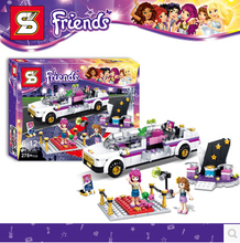 New Friends Pop Star Tour Bus Model SY382 Building Blocks 278pcs Girls Minifigures Bricks Toys Compatible With Legoe 41107 gift