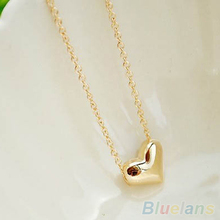 Women s fashion Jewelry Gold Plated Heart Bib Statement Chain Pendants Necklace 2K14