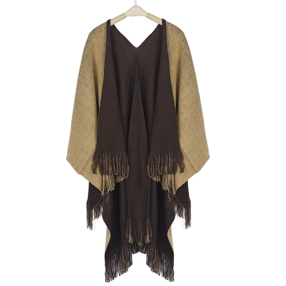 Chaqueta de Punto con Estampado de Poncho para Mujer DiaryLook de Gran tama/ño para Mujer Reversible