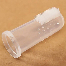 New 1 Pcs Soft Safe Baby Kids Silicone Finger Toothbrush Gum Brush For Clear Massage Drop
