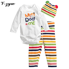 2016 Fashion Baby Rompers Long Sleeve Cotton Baby Infant Cartoon Animal Newborn Clothes romper+hat+pants 3pcs Sets Roupas AR009