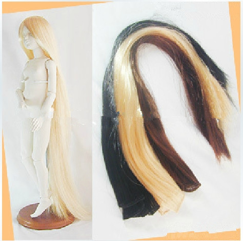 Wholesale 50CM Length Doll Long Straight Hair Row Handmade Doll BJD Wigs Hair 4Colors Available For Dolls DIY Free Shipping