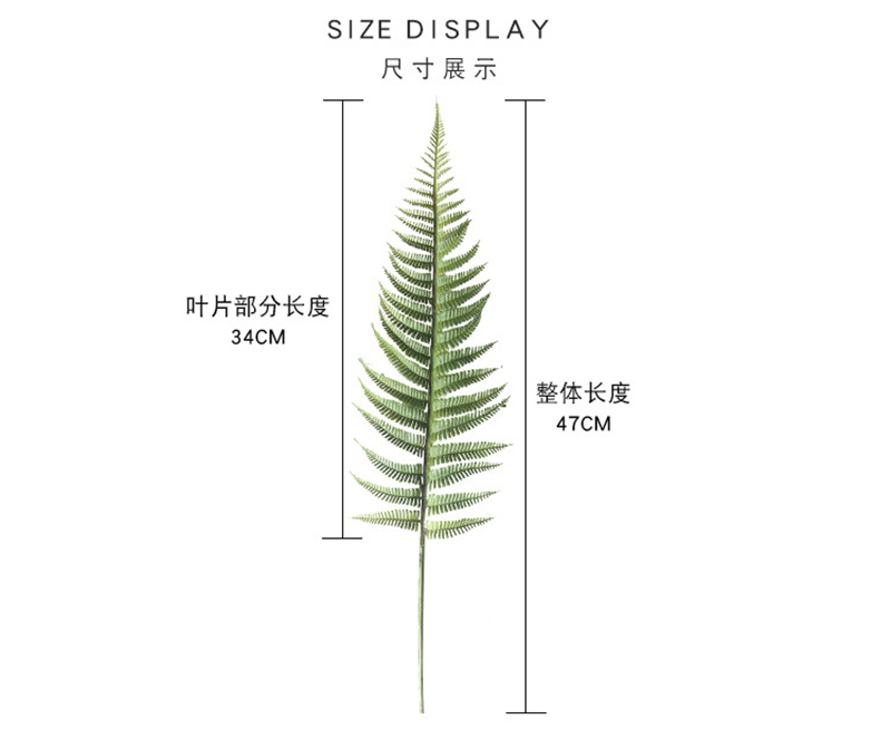 Description Picture 2 of item1pc Home decor Simulation fern leaf Artificial flower Grass Green Plant Persian leaves for DIY Wedding Christmas Decoration