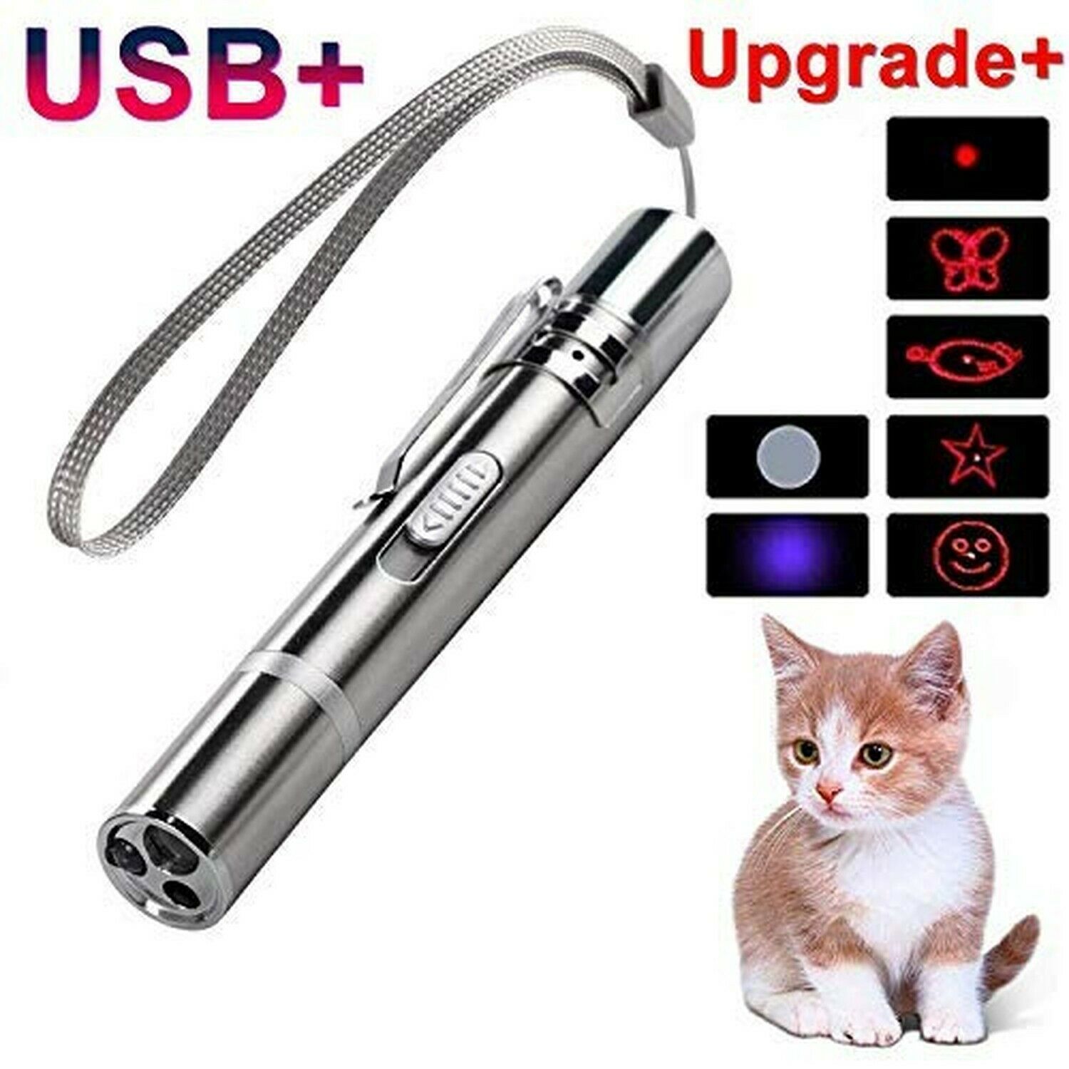 PetLovers Premium Rechargeable Red Laser Pointer & Lazer/Flashlight Cat Toy New 