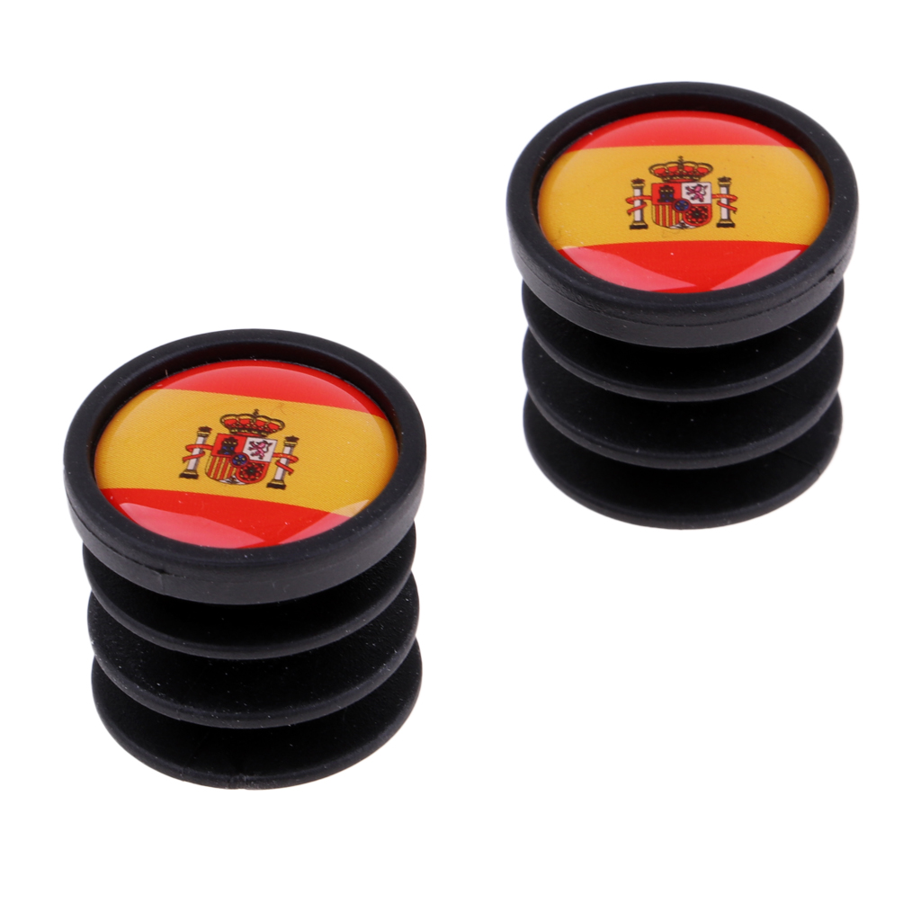Description Picture 4 of item1 Pair Bicycle National Flag Handlebar End Plugs For MTB Mountain Road Bike Bicycle Grips Parts - 22mm Dia